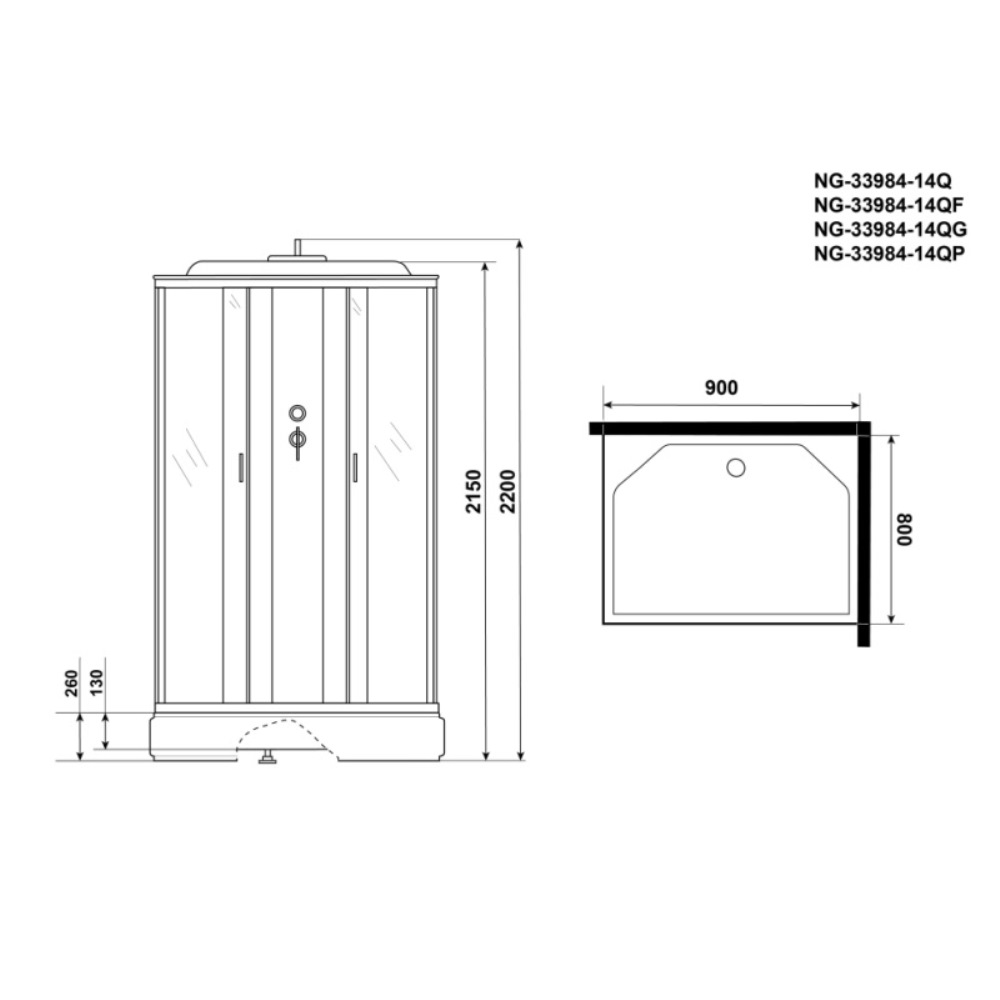 Душевая кабина Niagara Classic 90х80 Хром / Матовое NG-33984-14QF Душевая кабина Niagara Classic 90х80 Хром / Матовое NG-33984-14QF — изображение 4