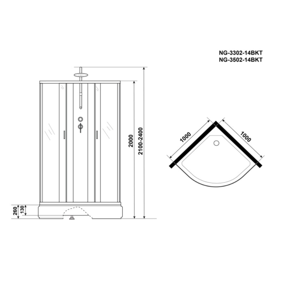 Душевая кабина Niagara Classic 100х100 Хром / Тонированное NG-3502-14BKT Душевая кабина Niagara Classic 100х100 Хром / Тонированное NG-3502-14BKT — изображение 4