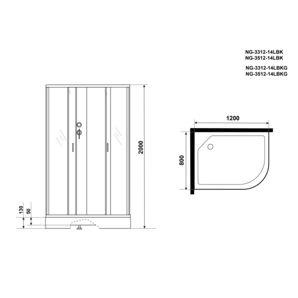Душевая кабина Niagara Classic 120х80 левая Хром / Тонированное NG-3512-14LBK Душевая кабина Niagara Classic 120х80 левая Хром / Тонированное NG-3512-14LBK — изображение 4