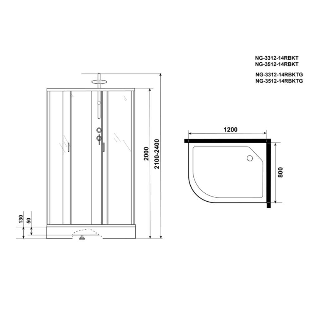 Душевая кабина Niagara Classic 120х80 правая Хром / Тонированное NG-3512-14RBKTG Душевая кабина Niagara Classic 120х80 правая Хром / Тонированное NG-3512-14RBKTG — изображение 3