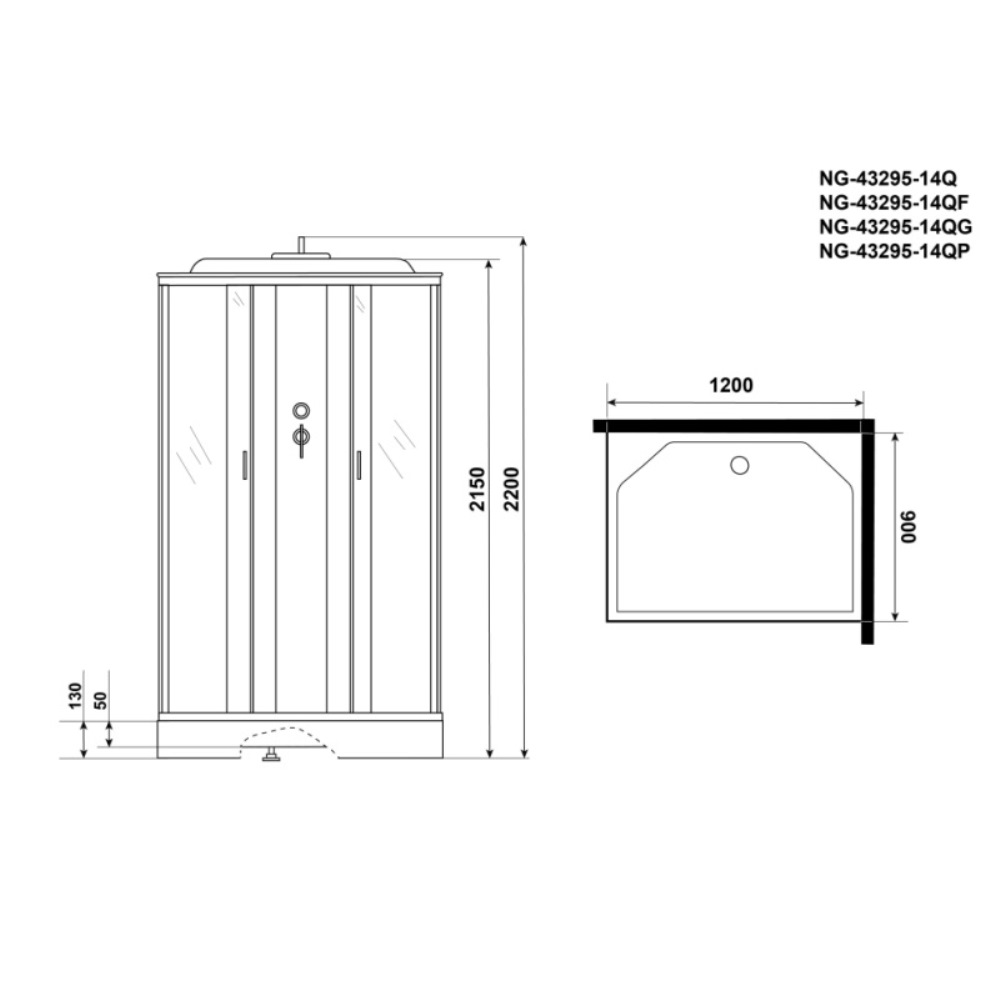 Душевая кабина Niagara Classic 120х90 Хром / Матовое NG-43295-14QG Душевая кабина Niagara Classic 120х90 Хром / Матовое NG-43295-14QG — изображение 4