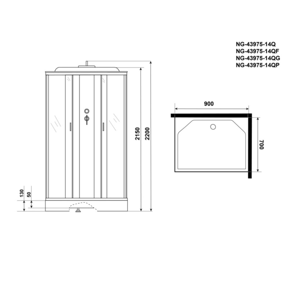 Душевая кабина Niagara Classic 90х70 Хром / Матовое NG-43975-14Q Душевая кабина Niagara Classic 90х70 Хром / Матовое NG-43975-14Q — изображение 4