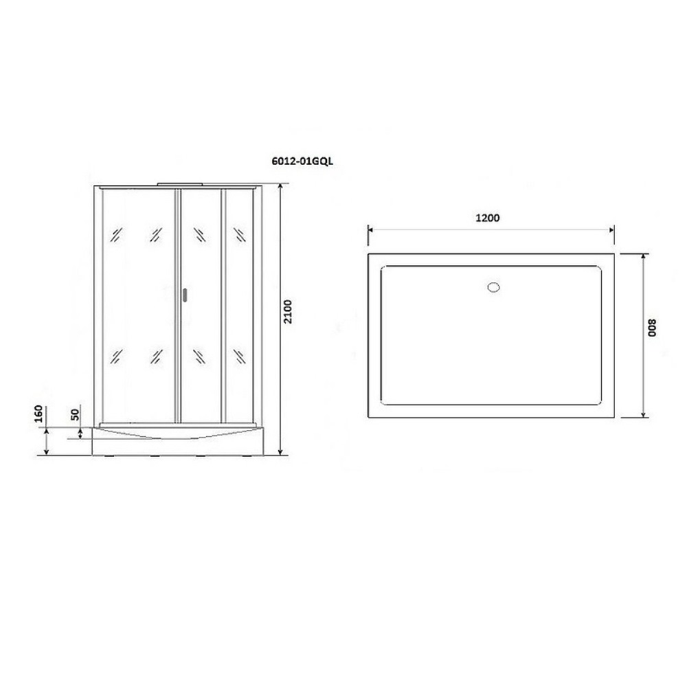 Душевая кабина Niagara Premium 120х80 левая Хром / Прозрачное NG-6012-01GQL Душевая кабина Niagara Premium 120х80 левая Хром / Прозрачное NG-6012-01GQL — изображение 3