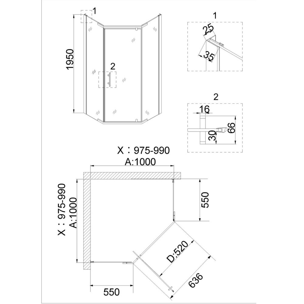 Душевой уголок Niagara Nova 100х100 Хром / Прозрачное NG-6634-08 Душевой уголок Niagara Nova 100х100 Хром / Прозрачное NG-6634-08 — изображение 5