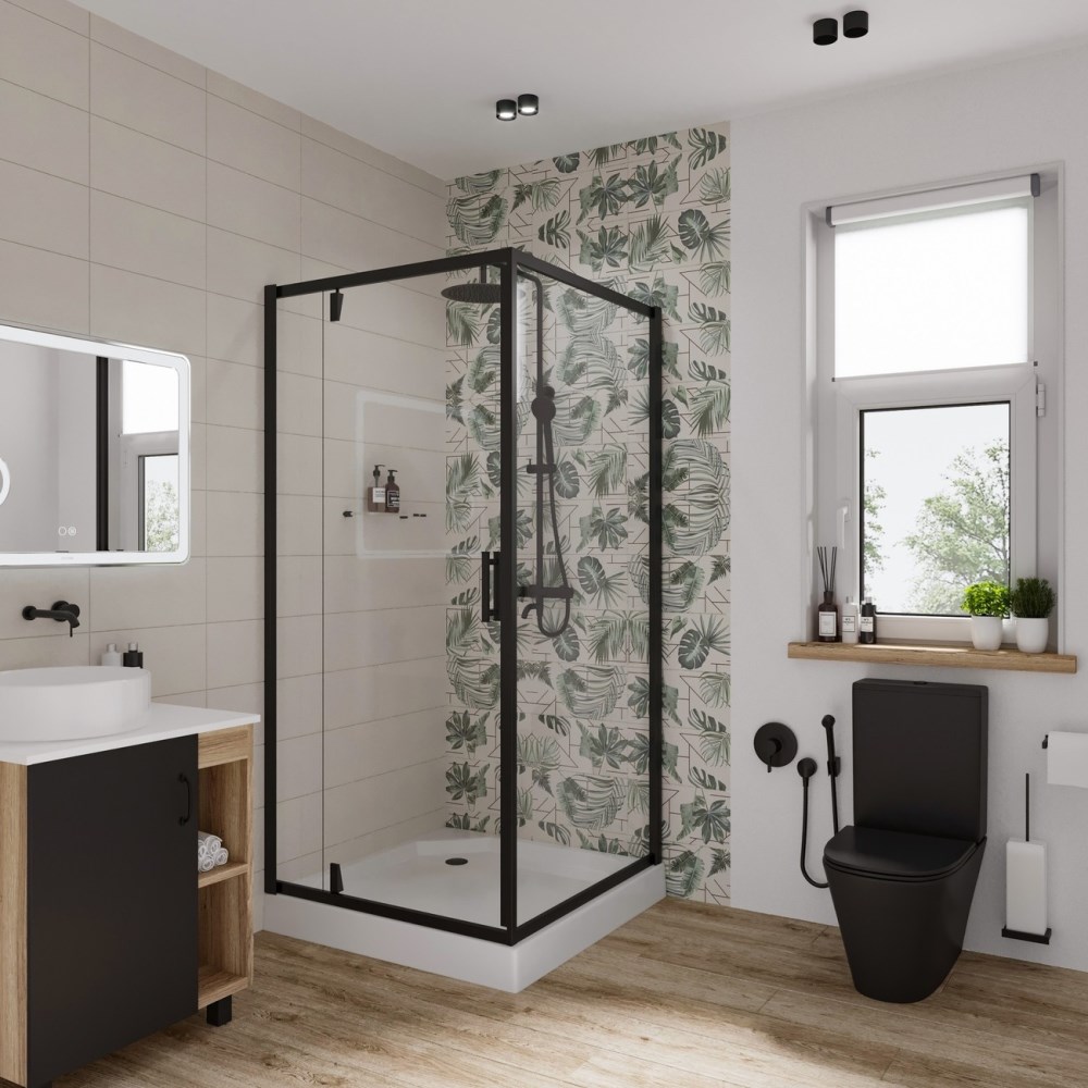 Душевой уголок Niagara Nova 100х100 Черный / Прозрачное NG-6802-08BLACK Душевой уголок Niagara Nova 100х100 Черный / Прозрачное NG-6802-08BLACK — изображение 2