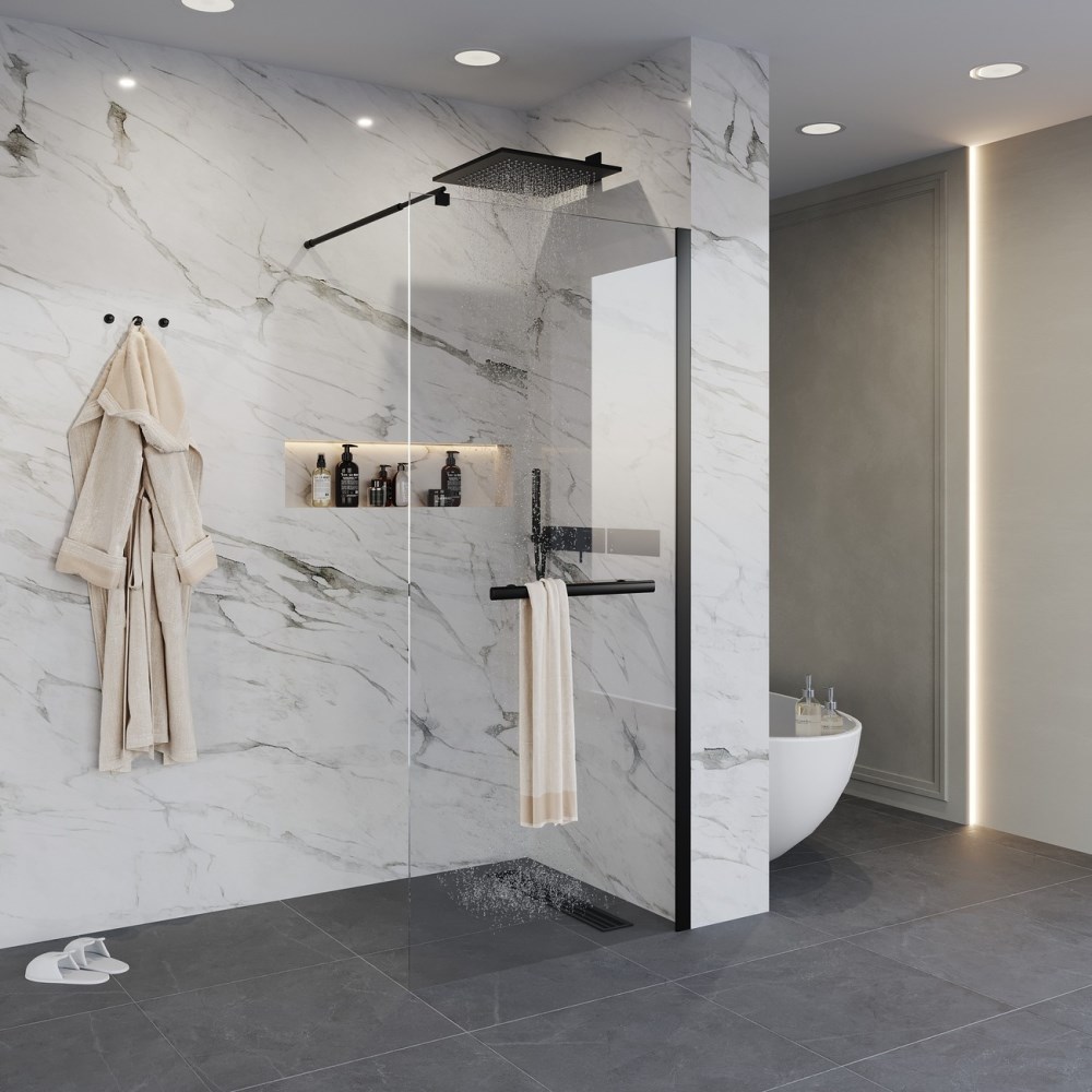 Душевая перегородка Niagara Nova 120 Черный / Прозрачное NG-681-12BLACK Душевая перегородка Niagara Nova 120 Черный / Прозрачное NG-681-12BLACK — изображение 2