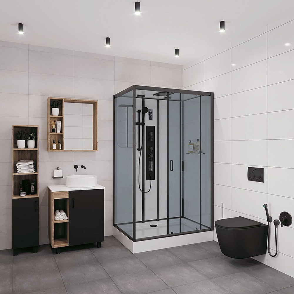 Душевая кабина Niagara Premium 80х120 левая Черный / Тонированное NG-6912-01GQRBLACK Душевая кабина Niagara Premium 80х120 левая Черный / Тонированное NG-6912-01GQRBLACK — изображение 2