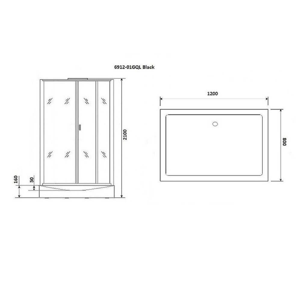 Душевая кабина Niagara Premium 80х120 левая Черный / Тонированное NG-6912-01GQRBLACK Душевая кабина Niagara Premium 80х120 левая Черный / Тонированное NG-6912-01GQRBLACK — изображение 3