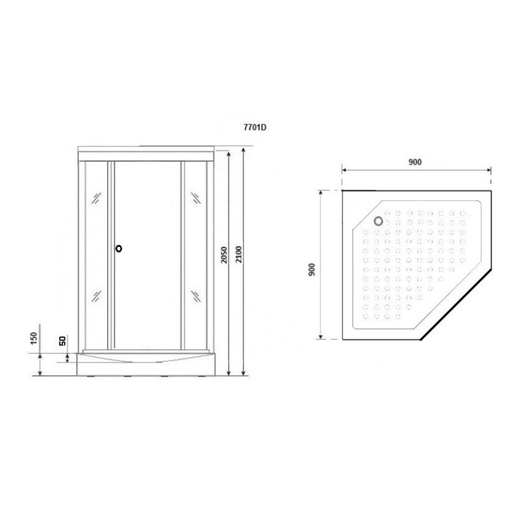 Душевая кабина Niagara Luxe 90х90 Хром / Прозрачное NG-7701DW Душевая кабина Niagara Luxe 90х90 Хром / Прозрачное NG-7701DW — изображение 4