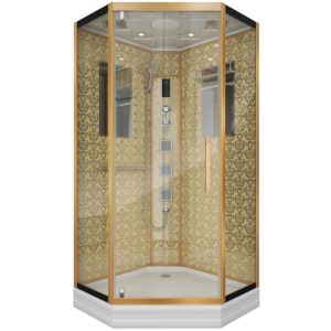 Душевая кабина Niagara Luxe 100х100 Золото / Прозрачное NG-7717G