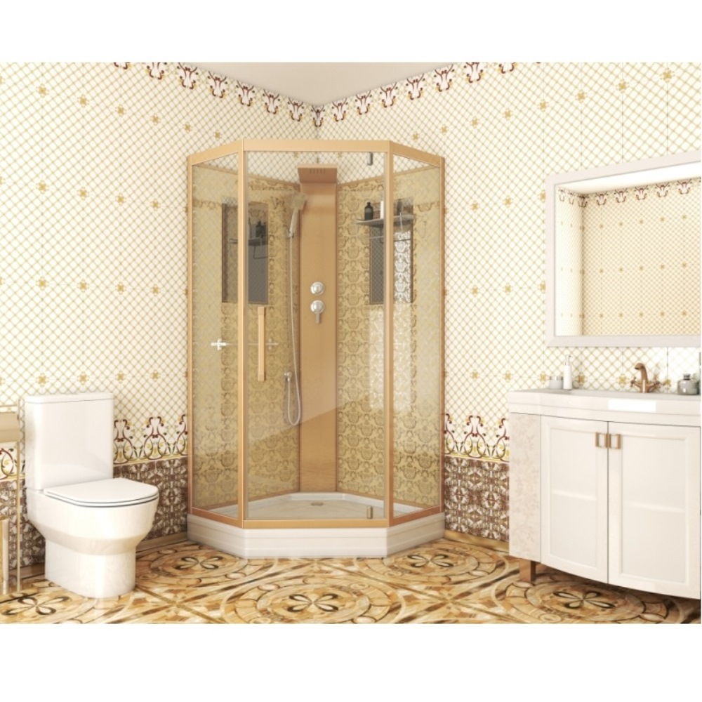 Душевая кабина Niagara Luxe 100х100 Золото / Прозрачное NG-7717GBK Душевая кабина Niagara Luxe 100х100 Золото / Прозрачное NG-7717GBK — изображение 2