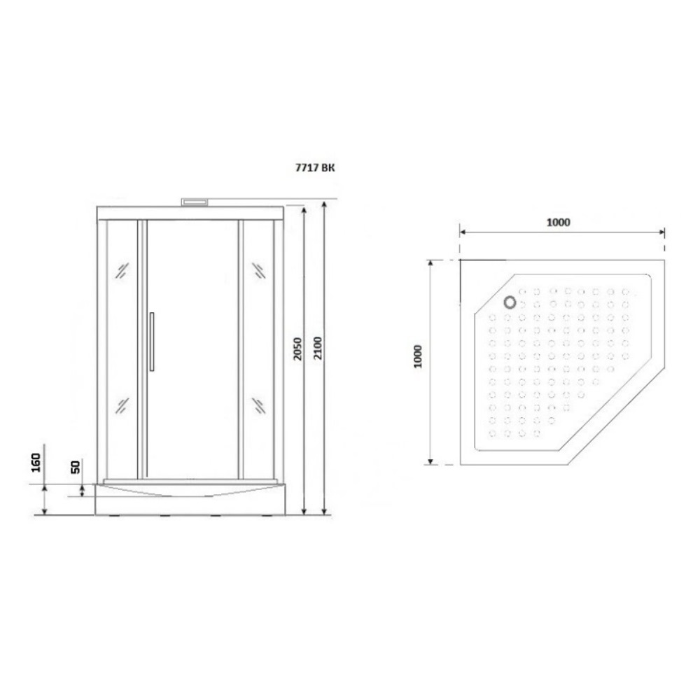 Душевая кабина Niagara Luxe 100х100 Золото / Прозрачное NG-7717GBK Душевая кабина Niagara Luxe 100х100 Золото / Прозрачное NG-7717GBK — изображение 4