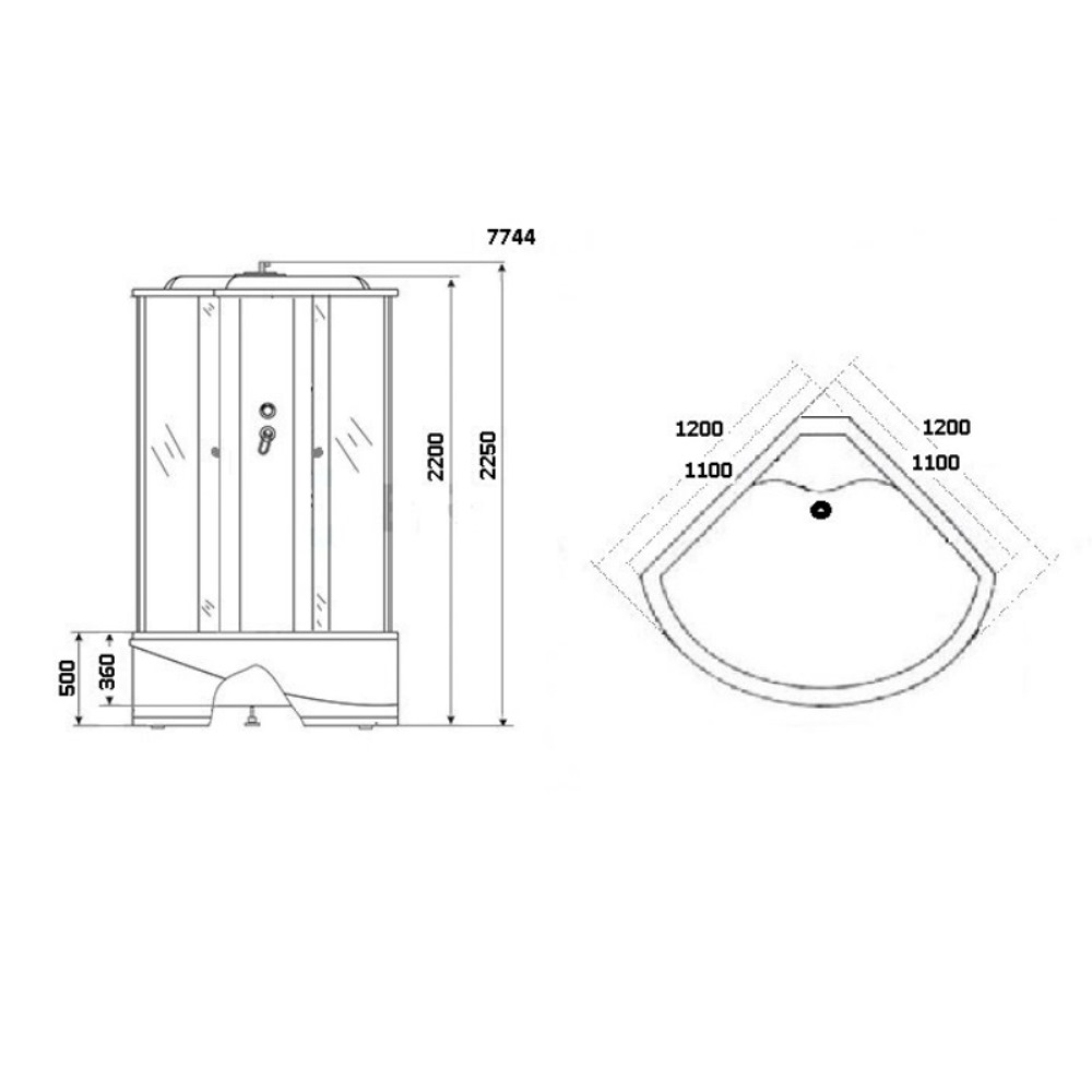 Душевая кабина Niagara Luxe 120х120 Хром / Прозрачное NG-7744W Душевая кабина Niagara Luxe 120х120 Хром / Прозрачное NG-7744W — изображение 4