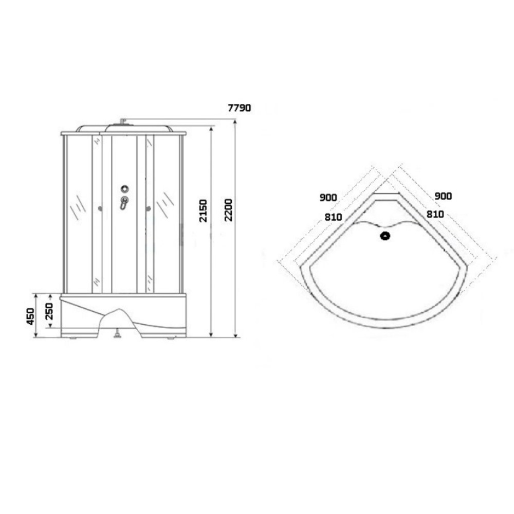 Душевая кабина Niagara Luxe 90х90 Хром / Прозрачное NG-7790W Душевая кабина Niagara Luxe 90х90 Хром / Прозрачное NG-7790W — изображение 4