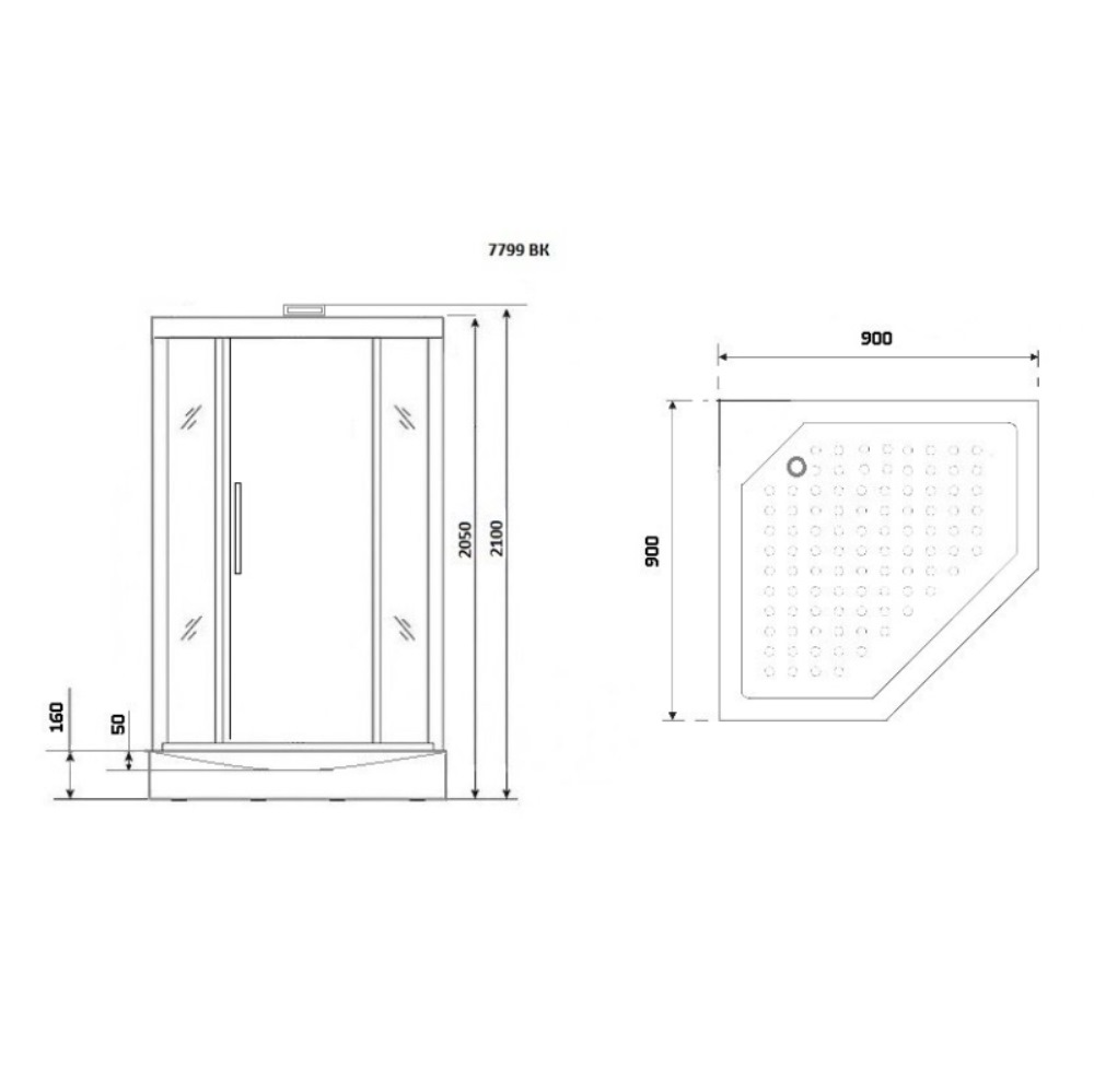 Душевая кабина Niagara Luxe 120х90 Золото / Прозрачное NG-7799GBK Душевая кабина Niagara Luxe 120х90 Золото / Прозрачное NG-7799GBK — изображение 4