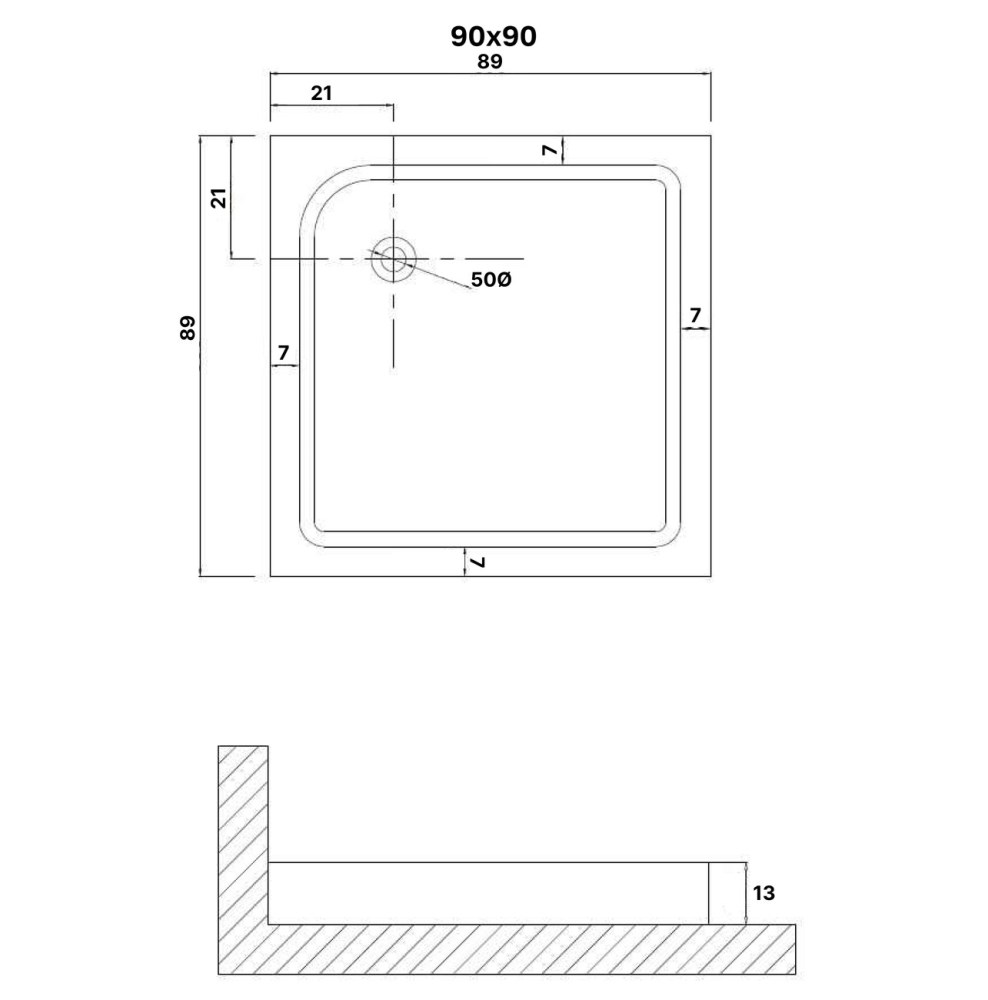 Душевой поддон Niagara Eco 90х90 Белый глянцевый NG-P9090-14Q Душевой поддон Niagara Eco 90х90 Белый глянцевый NG-P9090-14Q — изображение 2