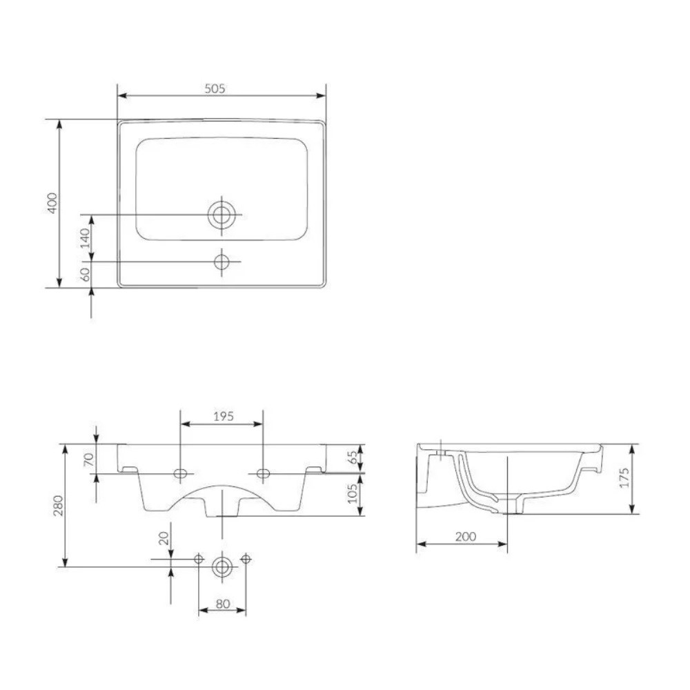 Раковина встраиваемая Cersanit Crea 50,5 Белый глянцевый P-UM-CRE50/1 Раковина встраиваемая Cersanit Crea 50,5 Белый глянцевый P-UM-CRE50/1 — изображение 4