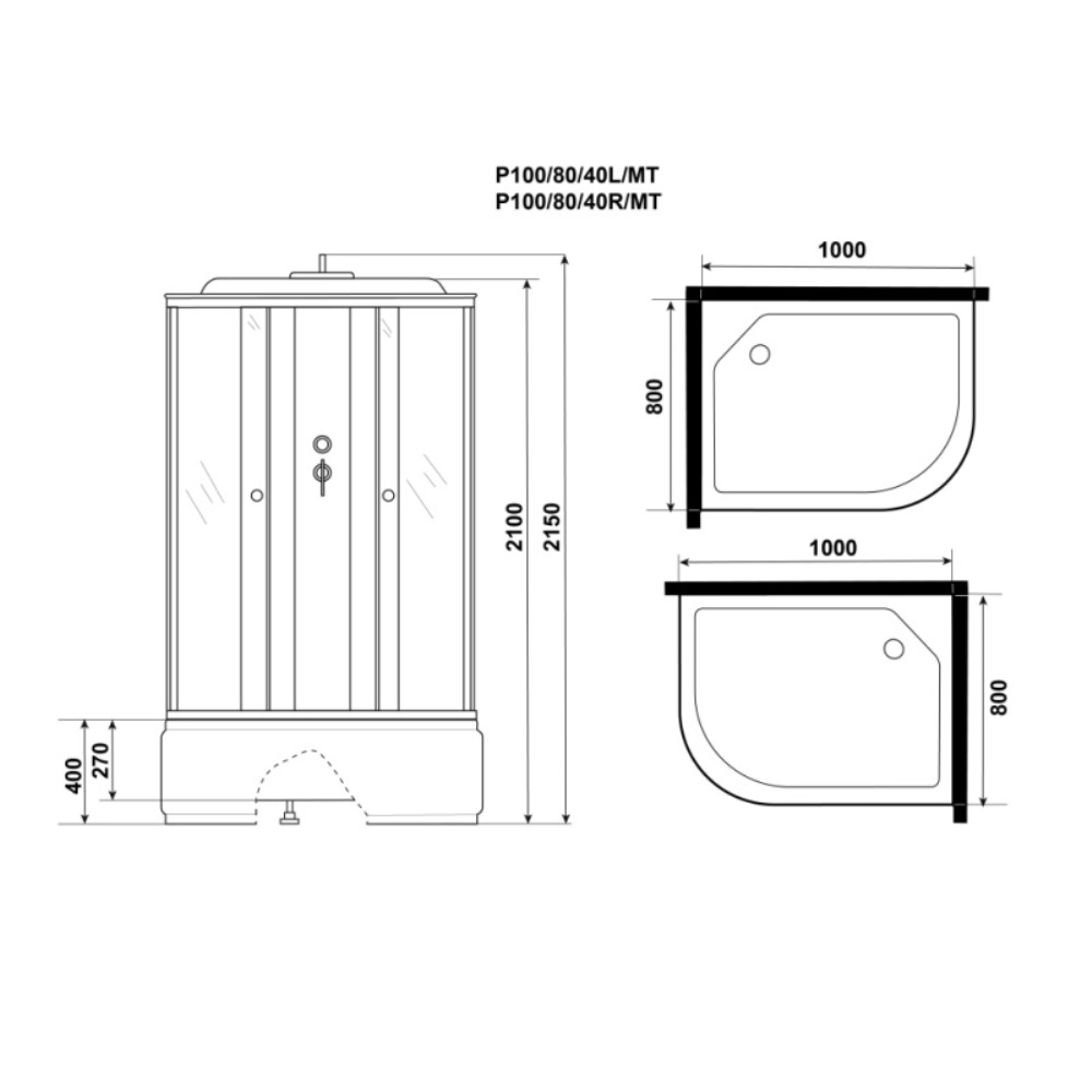 Душевая кабина Niagara Promo 100х80 левая Белый / Матовое Душевая кабина Niagara Promo 100х80 левая Белый / Матовое — изображение 4