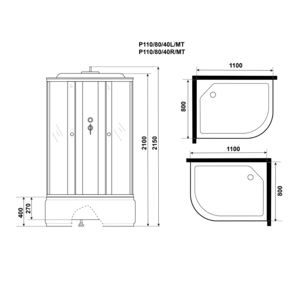 Душевая кабина Niagara Promo 110х80 левая Белый / Матовое Душевая кабина Niagara Promo 110х80 левая Белый / Матовое — изображение 4
