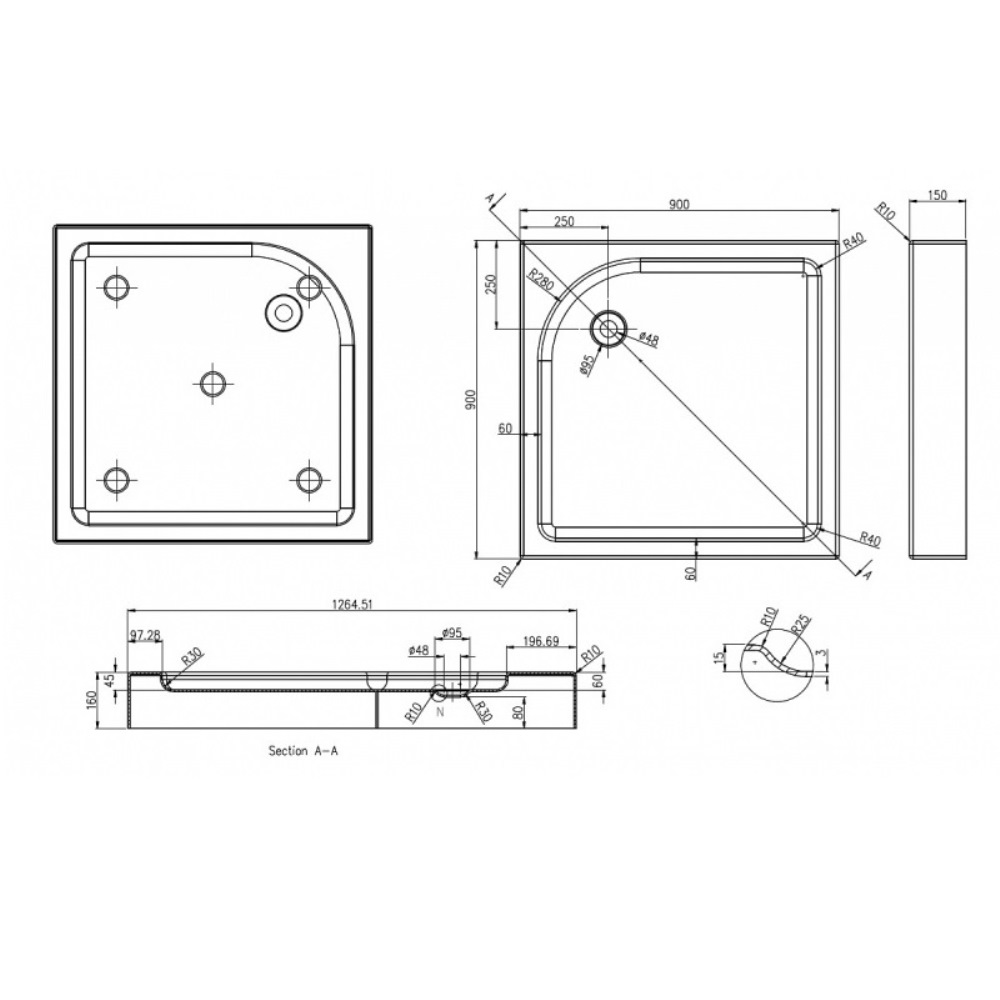 Поддон акриловый Azario Richmond 90х90 с каркасом и панелью Белый P19 L/R (P199) Поддон акриловый Azario Richmond 90х90 с каркасом и панелью Белый P19 L/R (P199) — изображение 2