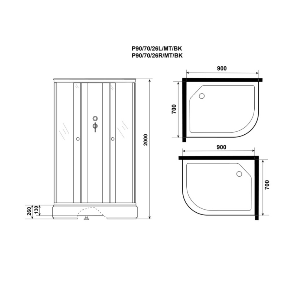 Душевая кабина Niagara Promo 90х70 левая Белый / Матовое Душевая кабина Niagara Promo 90х70 левая Белый / Матовое — изображение 4