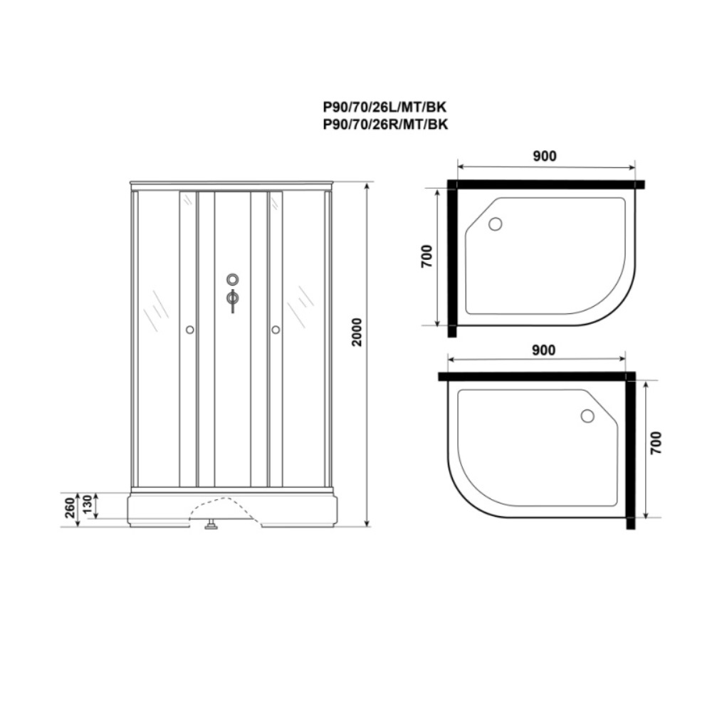 Душевая кабина Niagara Promo 90х70 правая Белый / Матовое Душевая кабина Niagara Promo 90х70 правая Белый / Матовое — изображение 4