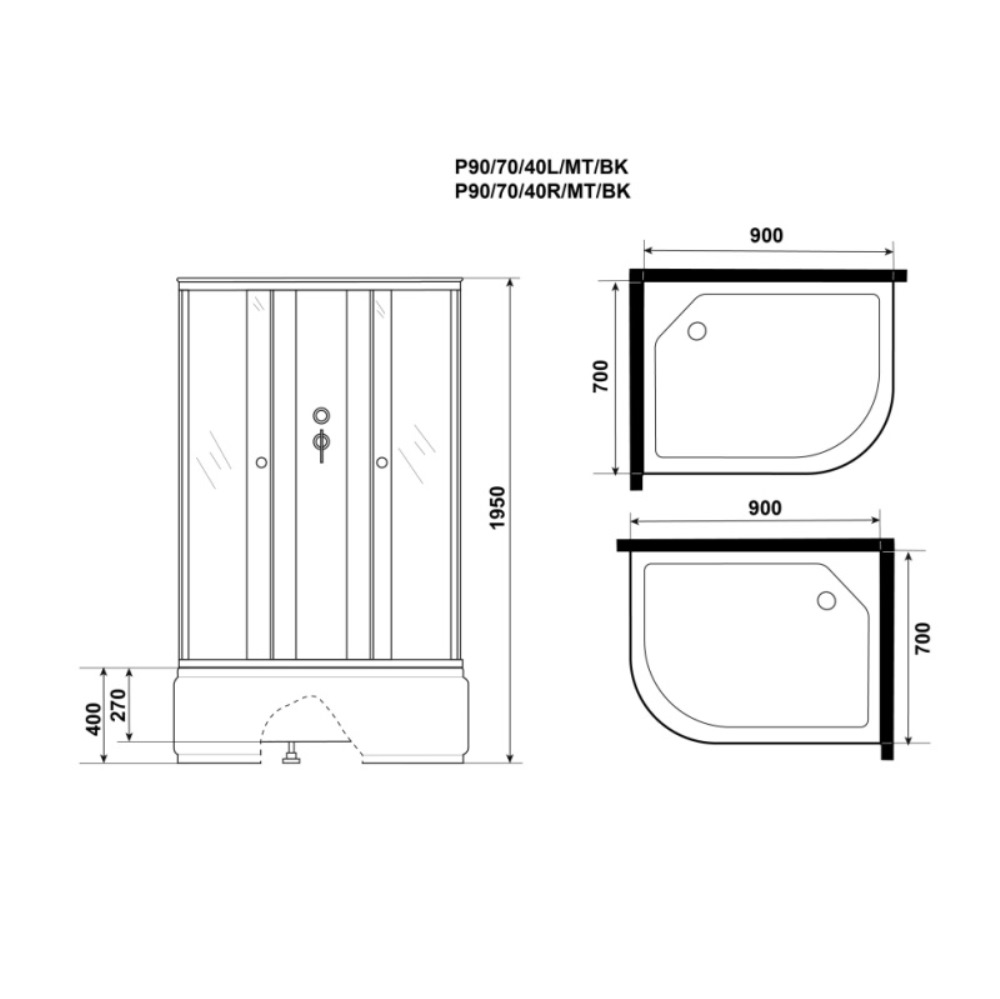 Душевая кабина Niagara Promo 90х70 Белый / Матовое Душевая кабина Niagara Promo 90х70 Белый / Матовое — изображение 4