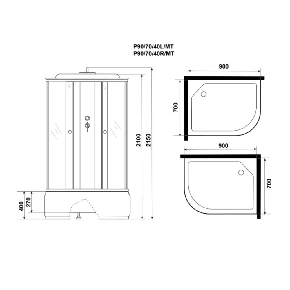 Душевая кабина Niagara Promo 90х70 правая Белый / Матовое Душевая кабина Niagara Promo 90х70 правая Белый / Матовое — изображение 4