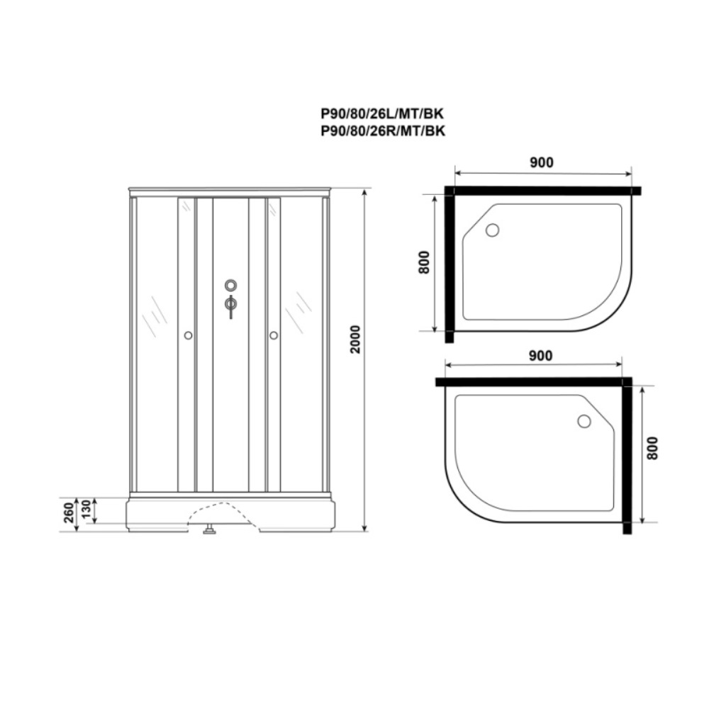 Душевая кабина Niagara Promo 90х80 левая Белый / Матовое Душевая кабина Niagara Promo 90х80 левая Белый / Матовое — изображение 4