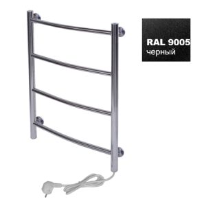 Полотенцесушитель электрический Тера Ребро 40х60 кнопка включения, телескоп.держатели Черный матовый ПСК-10-01ч Полотенцесушитель электрический Тера Ребро 40х60 кнопка включения, телескоп.держатели Черный матовый ПСК-10-01ч