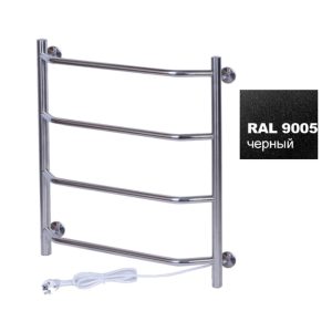 Полотенцесушитель электрический Тера Виктория 50х60 кнопка включения, телескоп.держатели Черный матовый ПСК-11-02ч Полотенцесушитель электрический Тера Виктория 50х60 кнопка включения, телескоп.держатели Черный матовый ПСК-11-02ч