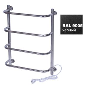 Полотенцесушитель электрический Тера Мост 40х60 кнопка включения, телескоп.держатели Черный матовый ПСК-12-01ч Полотенцесушитель электрический Тера Мост 40х60 кнопка включения, телескоп.держатели Черный матовый ПСК-12-01ч