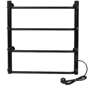 Полотенцесушитель электрический Тера Мост 50х60 диммер Черный матовый ПСК-12-02д.ч Полотенцесушитель электрический Тера Мост 50х60 диммер Черный матовый ПСК-12-02д.ч