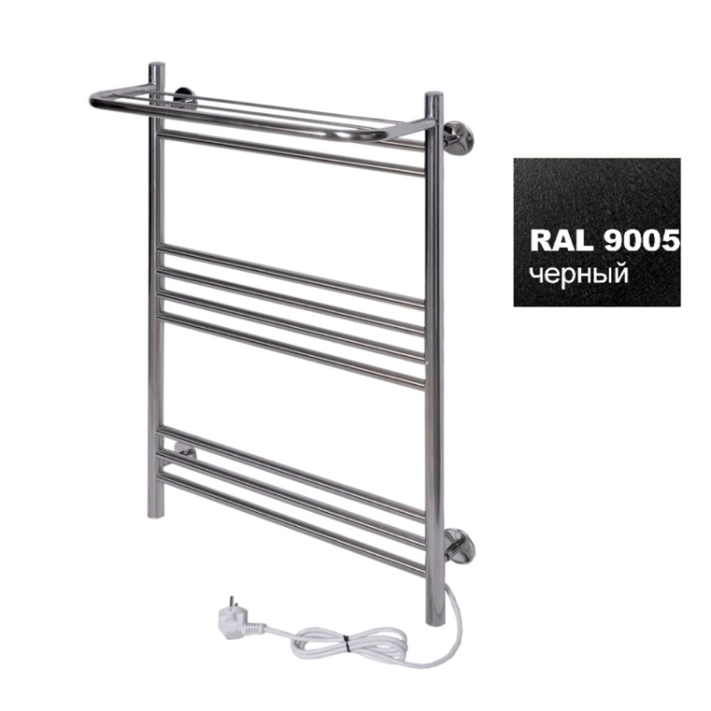 Полотенцесушитель электрический Тера Богема 50х80 кнопка включения, телескоп.держатели Черный матовый ПСК-14-06ч Полотенцесушитель электрический Тера Богема 50х80 кнопка включения, телескоп.держатели Черный матовый ПСК-14-06ч