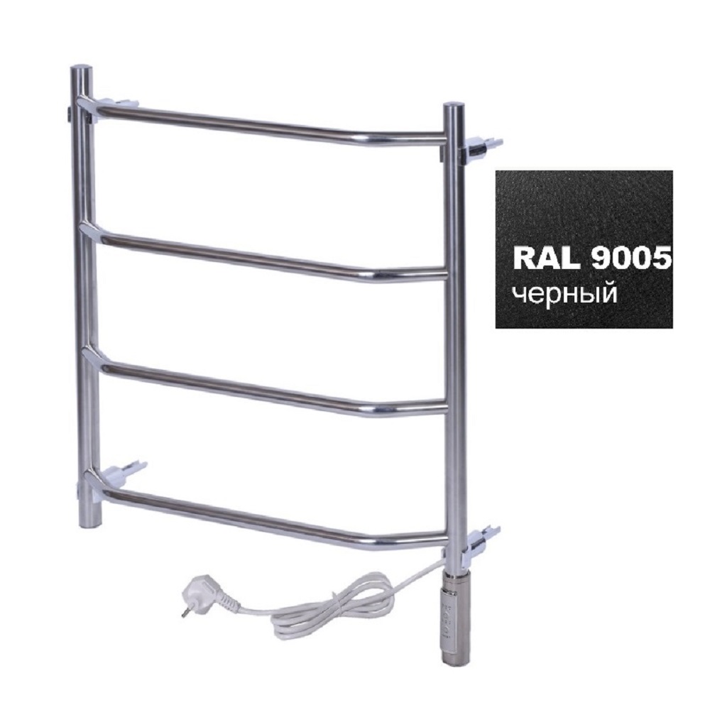 Полотенцесушитель электрический Тера Виктория 50х60 ПСН диммер Черный матовый ПСН-11-02дч Полотенцесушитель электрический Тера Виктория 50х60 ПСН диммер Черный матовый ПСН-11-02дч