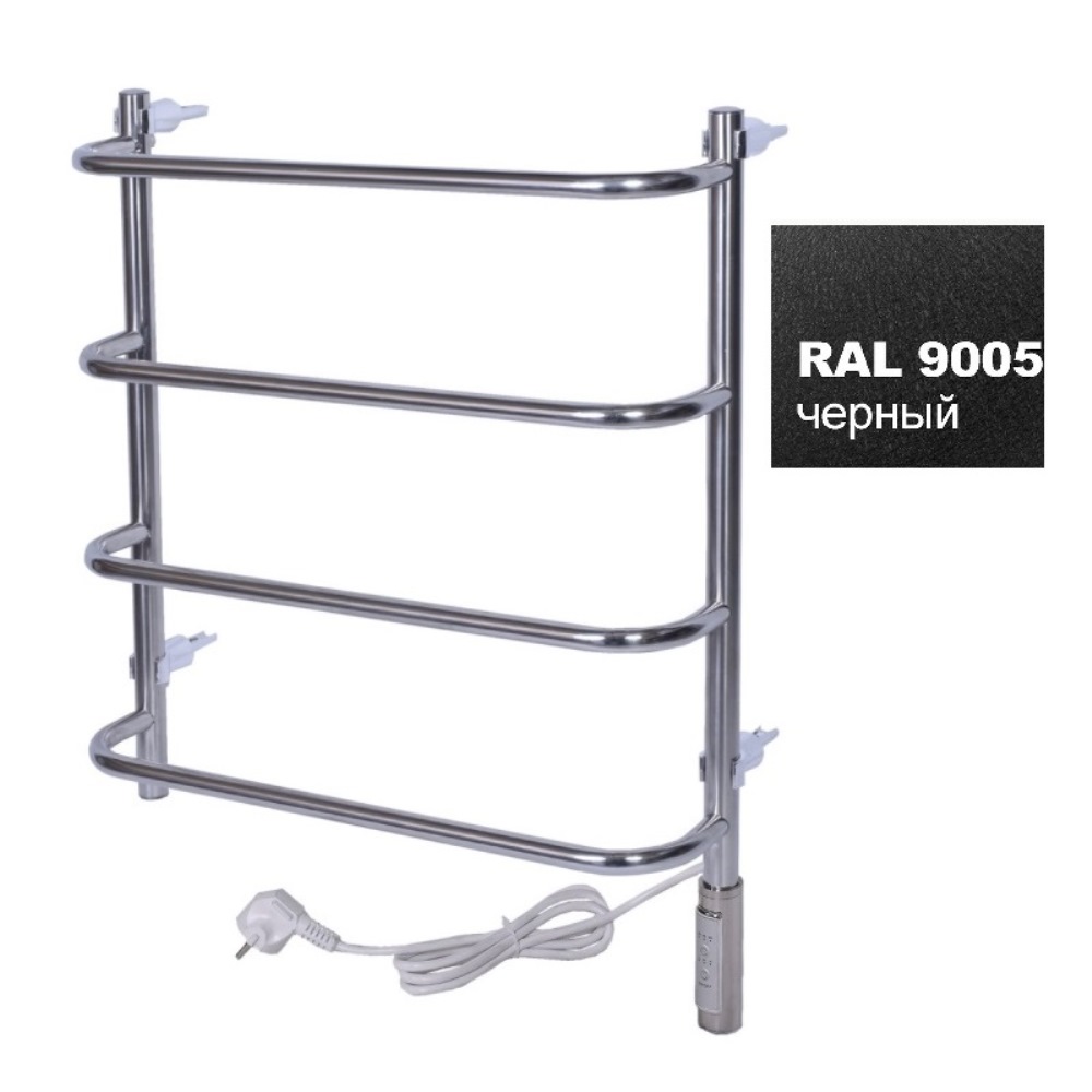 Полотенцесушитель электрический Тера Мост 50х60 ПСН диммер Черный матовый ПСН-12-02дч Полотенцесушитель электрический Тера Мост 50х60 ПСН диммер Черный матовый ПСН-12-02дч