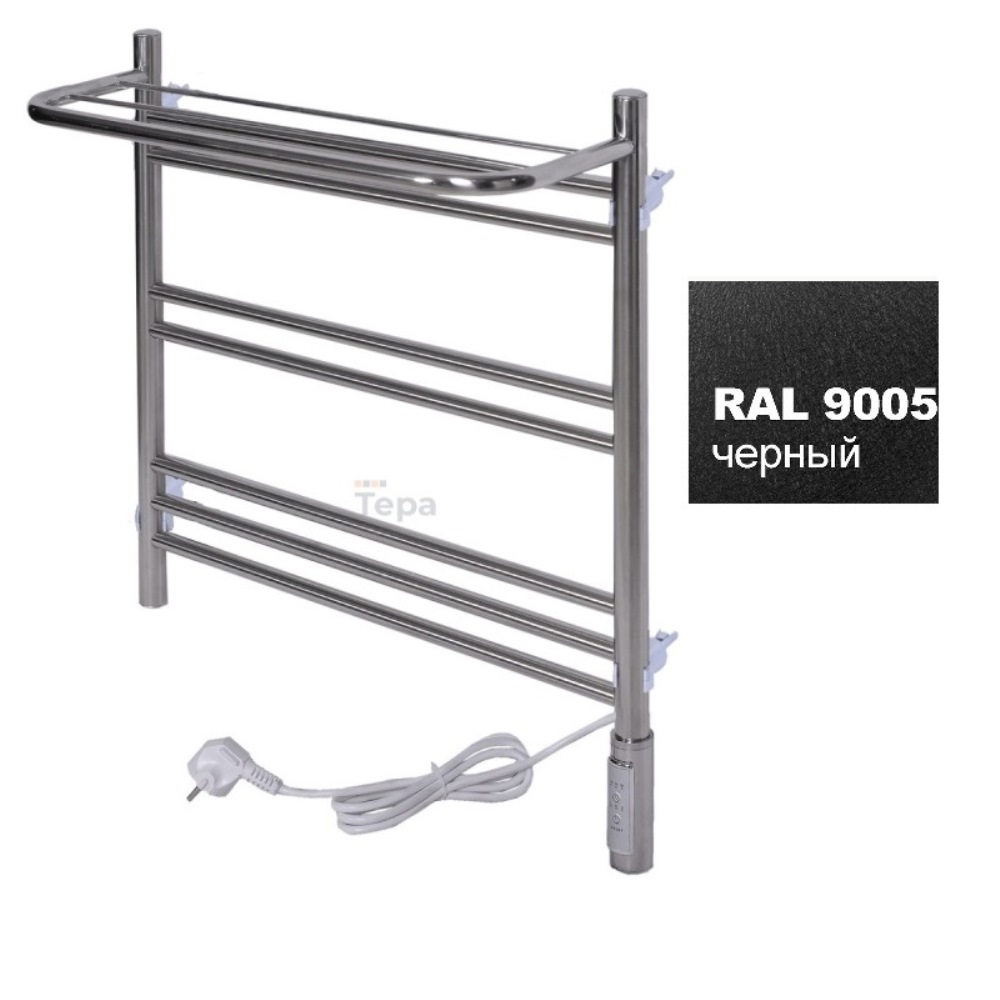 Полотенцесушитель электрический Тера Богема 50х60 ПСН диммер Черный матовый ПСН-14-05дч Полотенцесушитель электрический Тера Богема 50х60 ПСН диммер Черный матовый ПСН-14-05дч
