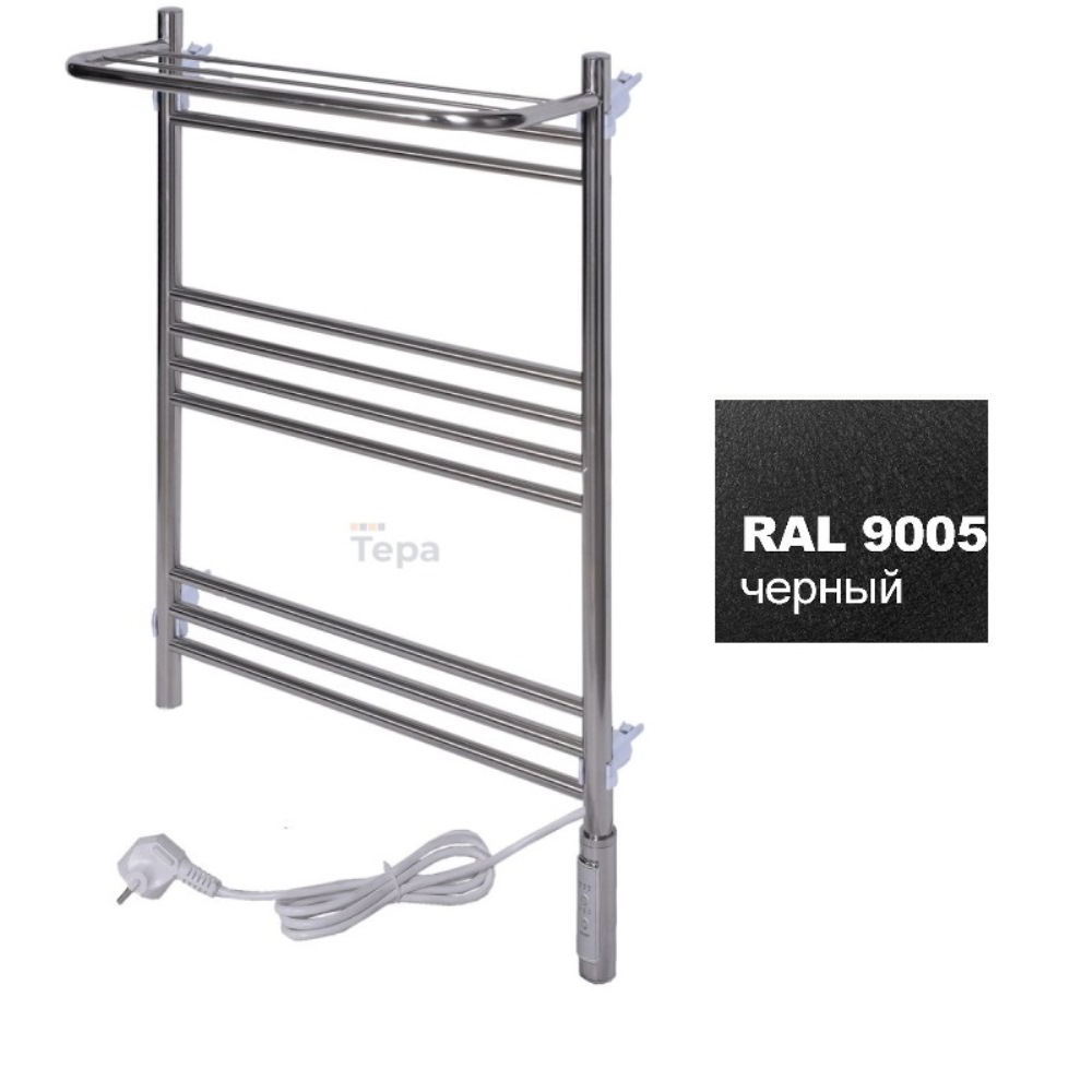 Полотенцесушитель электрический Тера Богема 50х80 ПСН диммер Черный матовый ПСН-14-06дч Полотенцесушитель электрический Тера Богема 50х80 ПСН диммер Черный матовый ПСН-14-06дч