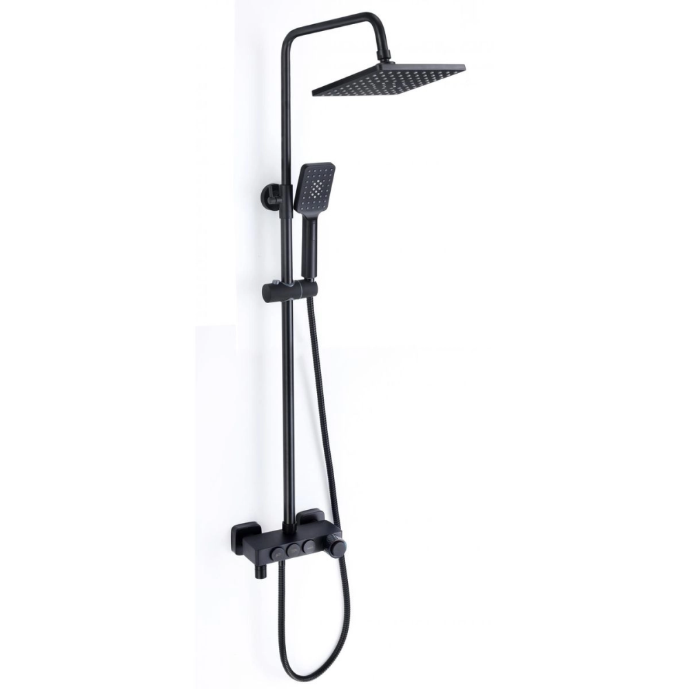 Душевая система Fmark S60 с изливом Черный матовый S-602042H Душевая система Fmark S60 с изливом Черный матовый S-602042H