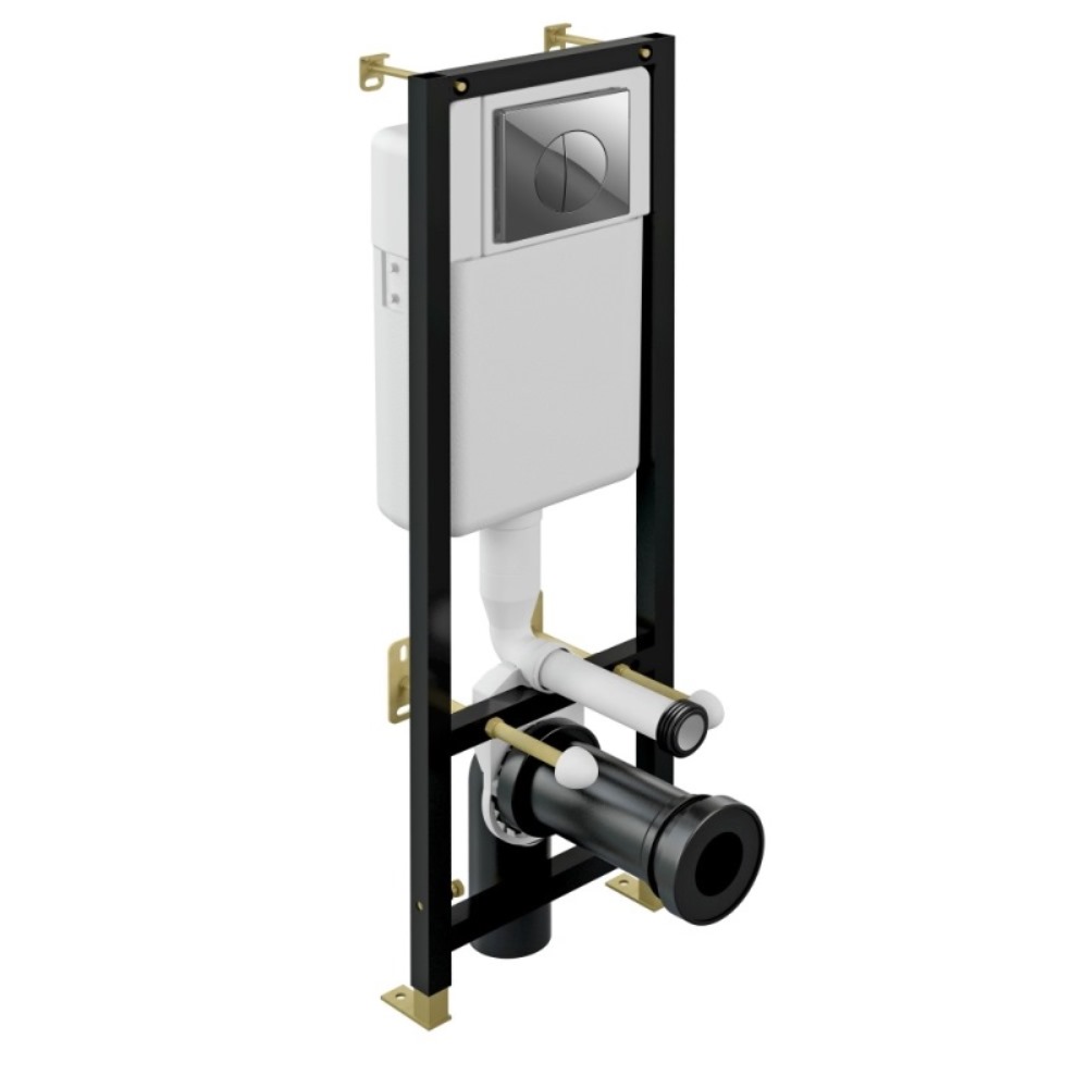 Инсталляция Cersanit Black для скрытого монтажа унитаза с клавишей смыва Leon Хром глянцевый S-IN-BLACK-Cg-w Инсталляция Cersanit Black для скрытого монтажа унитаза с клавишей смыва Leon Хром глянцевый S-IN-BLACK-Cg-w — изображение 2