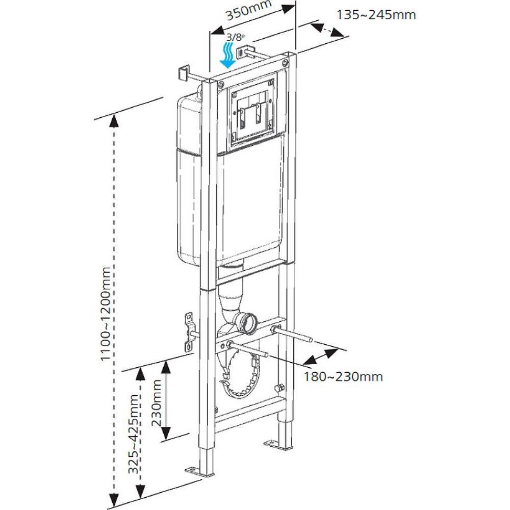 Инсталляция Cersanit Black для скрытого монтажа унитаза с клавишей смыва Leon Хром глянцевый S-IN-BLACK-Cg-w Инсталляция Cersanit Black для скрытого монтажа унитаза с клавишей смыва Leon Хром глянцевый S-IN-BLACK-Cg-w — изображение 3
