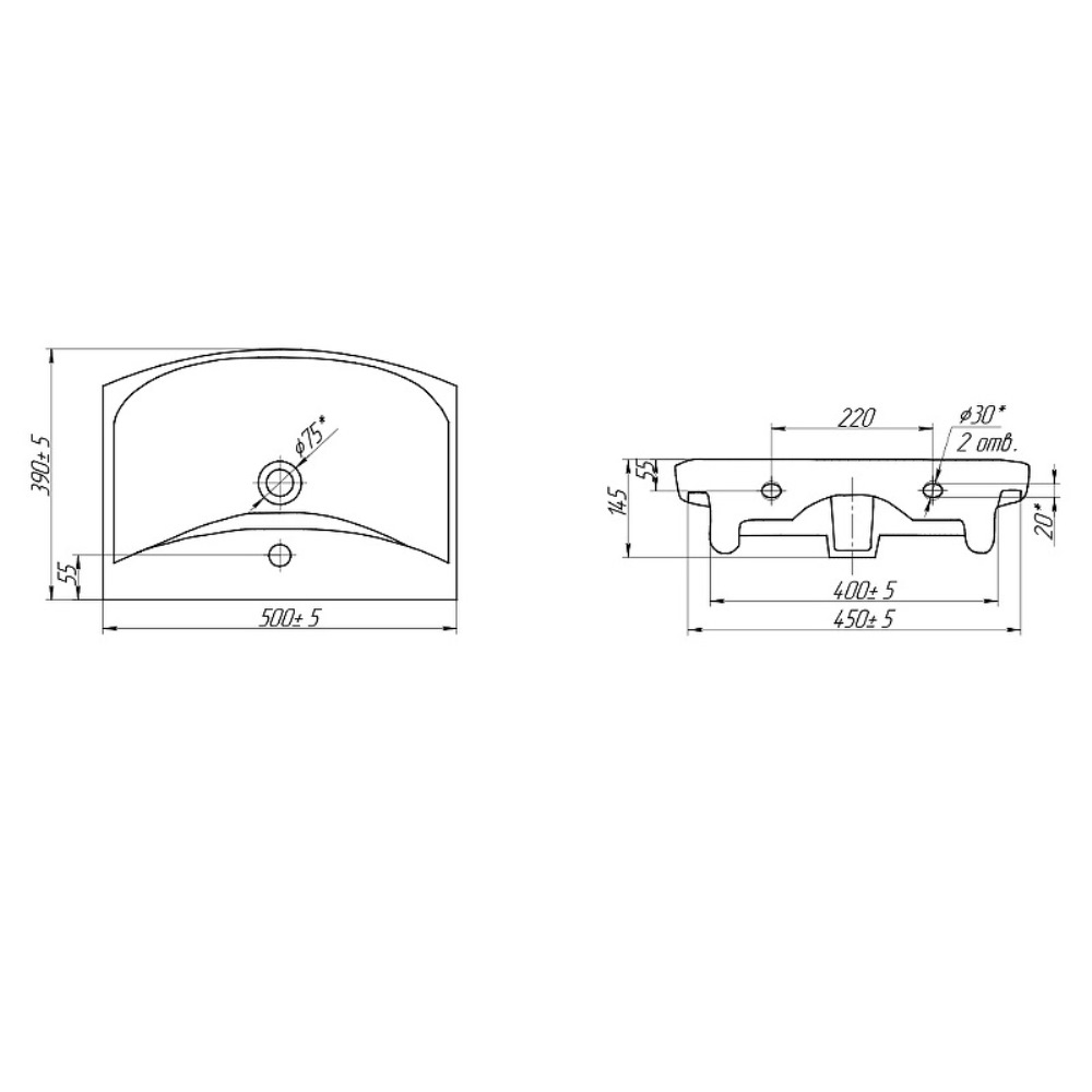 Раковина подвесная Cersanit Carina 50 Белый глянцевый S-UM-CAR50/1-w Раковина подвесная Cersanit Carina 50 Белый глянцевый S-UM-CAR50/1-w — изображение 4
