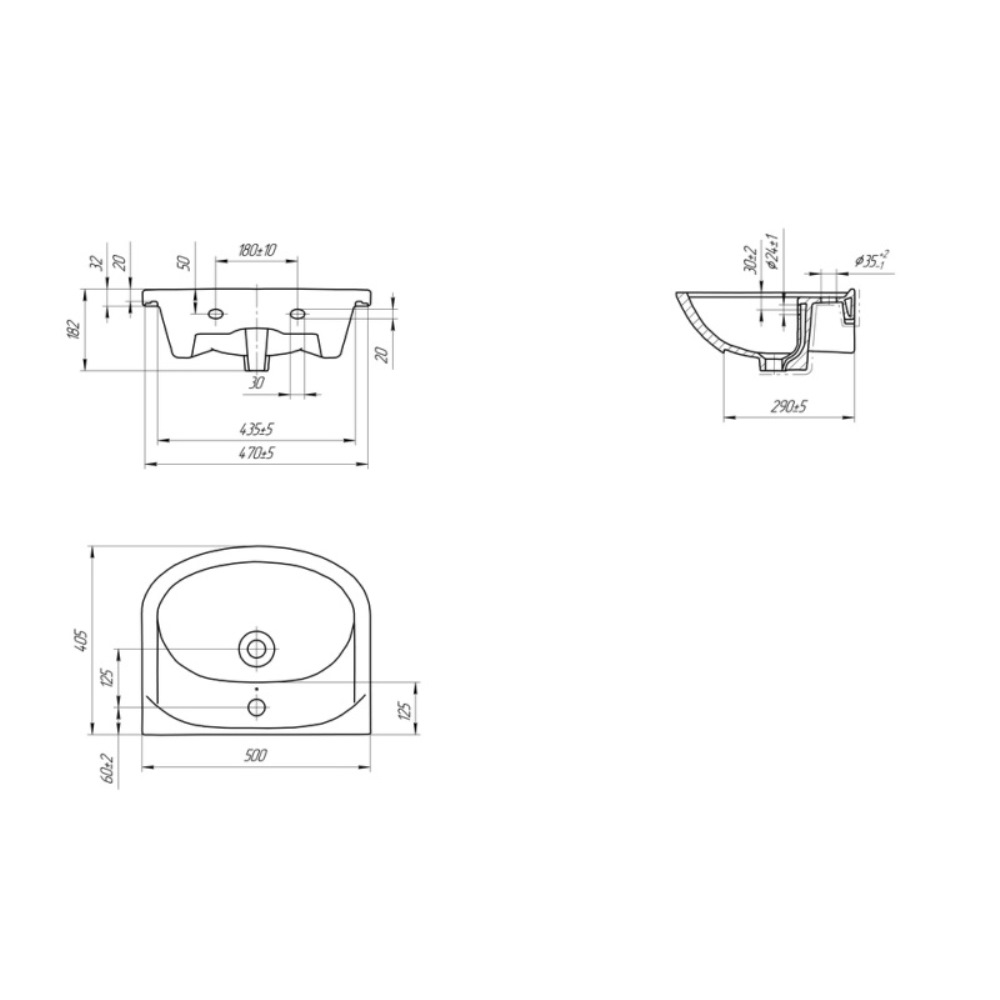 Раковина мебельная Cersanit Erica 50 Белый глянцевый S-UM-ERI50/1 Раковина мебельная Cersanit Erica 50 Белый глянцевый S-UM-ERI50/1 — изображение 4