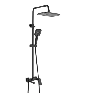 Душевая система Shevanik S41 с изливом Черный матовый S4136H