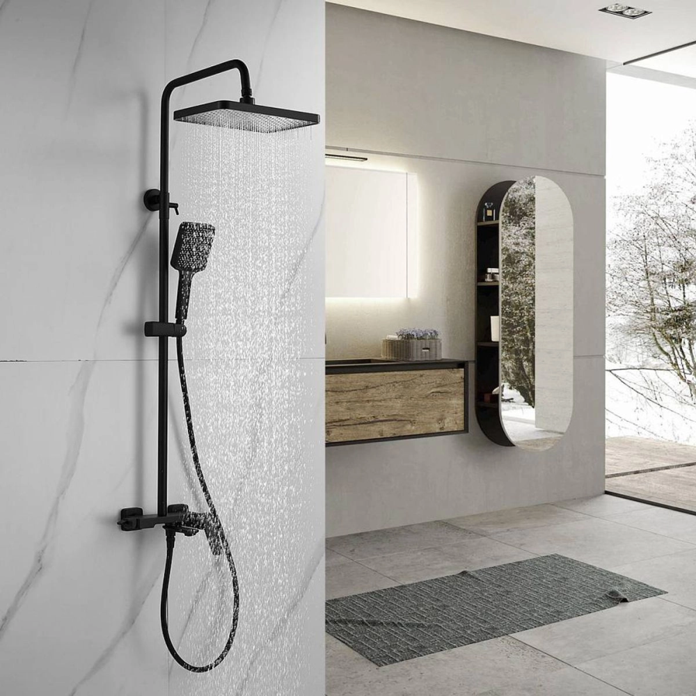 Душевая система Shevanik S42 с изливом Черный матовый S4226H Душевая система Shevanik S42 с изливом Черный матовый S4226H — изображение 2