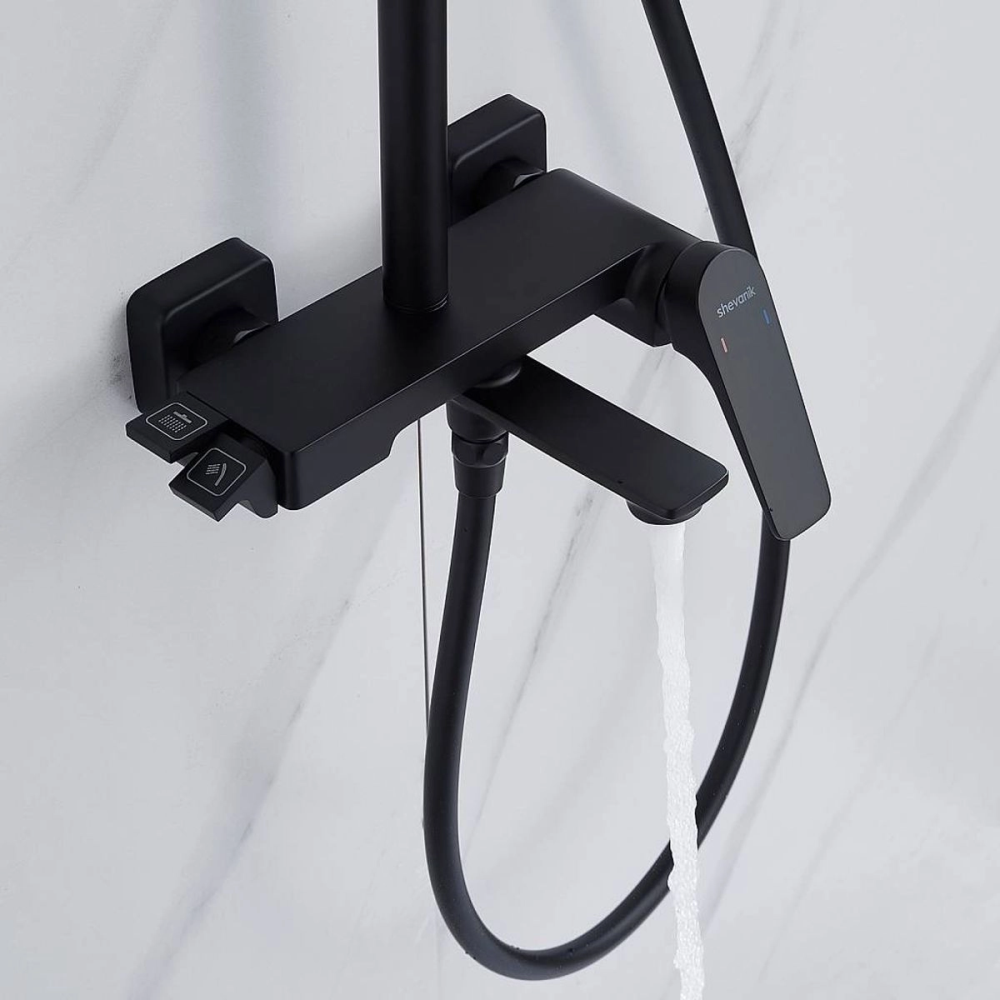 Душевая система Shevanik S42 с изливом Черный матовый S4226H Душевая система Shevanik S42 с изливом Черный матовый S4226H — изображение 3