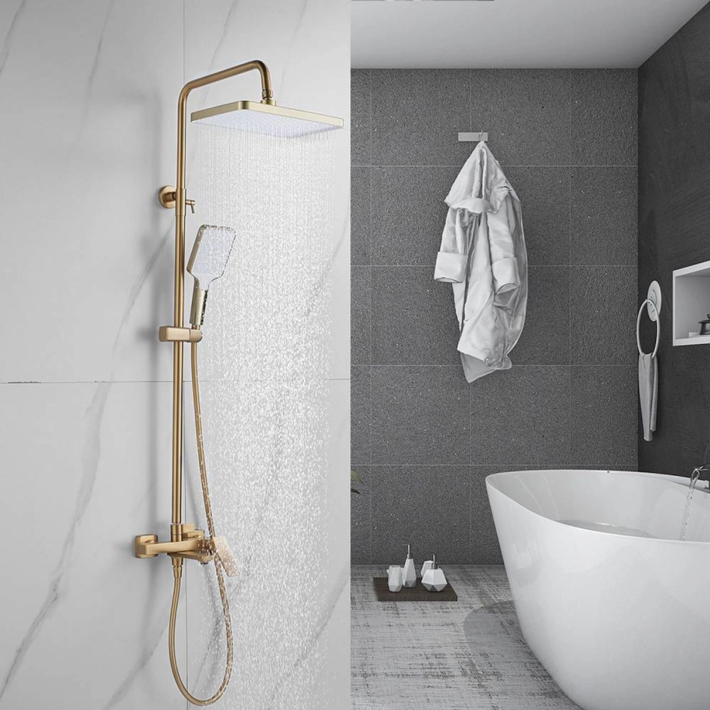 Душевая система Shevanik S44 с изливом Золото матовое S4436G Душевая система Shevanik S44 с изливом Золото матовое S4436G — изображение 3