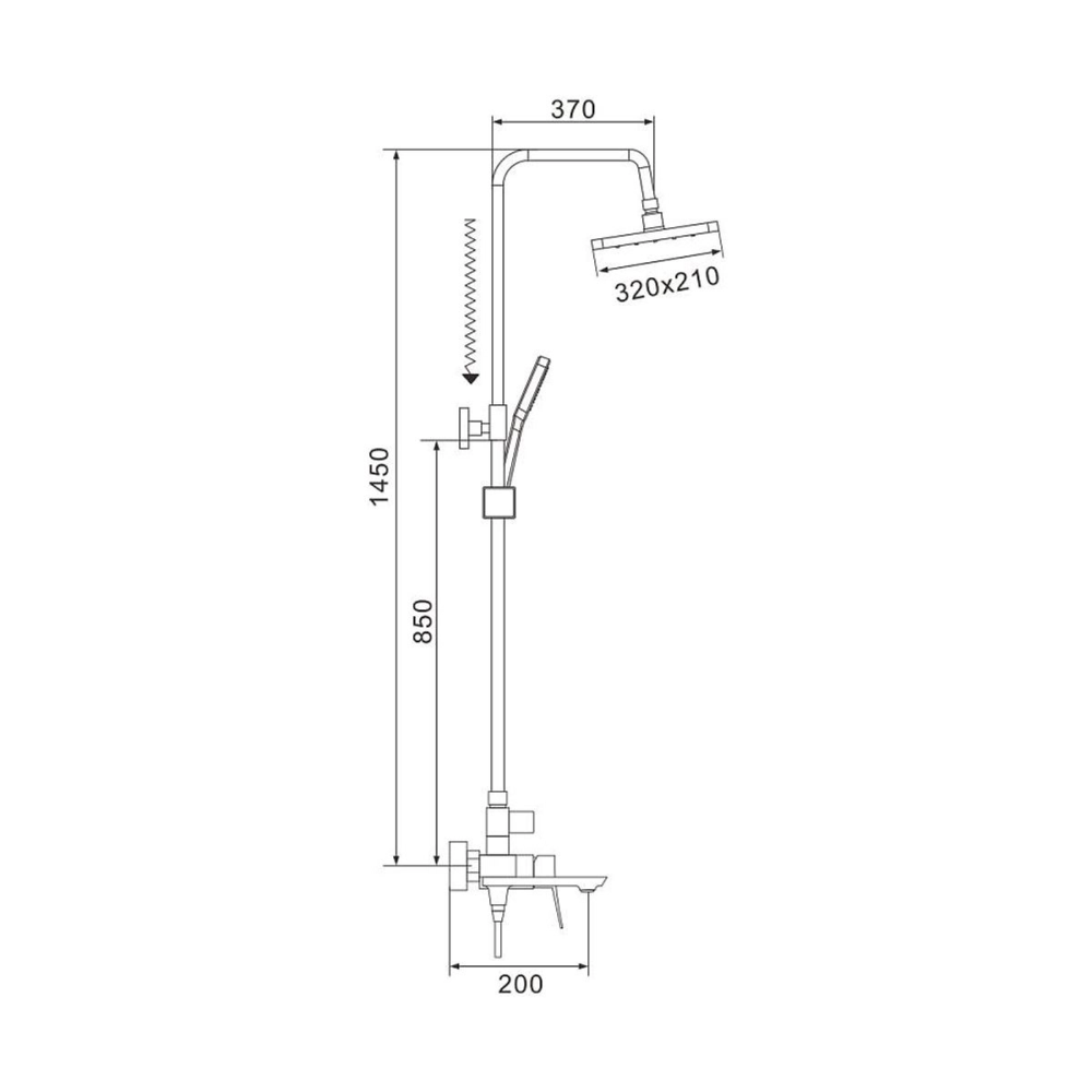Душевая система Shevanik S44 с изливом Золото матовое S4436G Душевая система Shevanik S44 с изливом Золото матовое S4436G — изображение 5