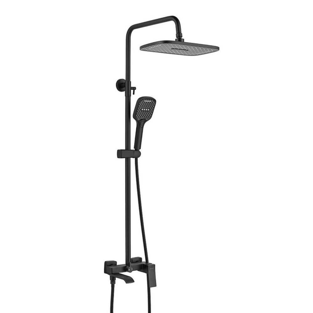 Душевая система Shevanik S44 с изливом Черный матовый S4436H Душевая система Shevanik S44 с изливом Черный матовый S4436H