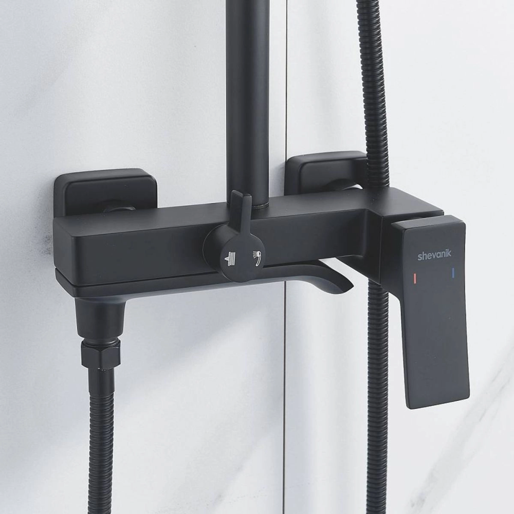 Душевая система Shevanik S44 с изливом Черный матовый S4436H Душевая система Shevanik S44 с изливом Черный матовый S4436H — изображение 2